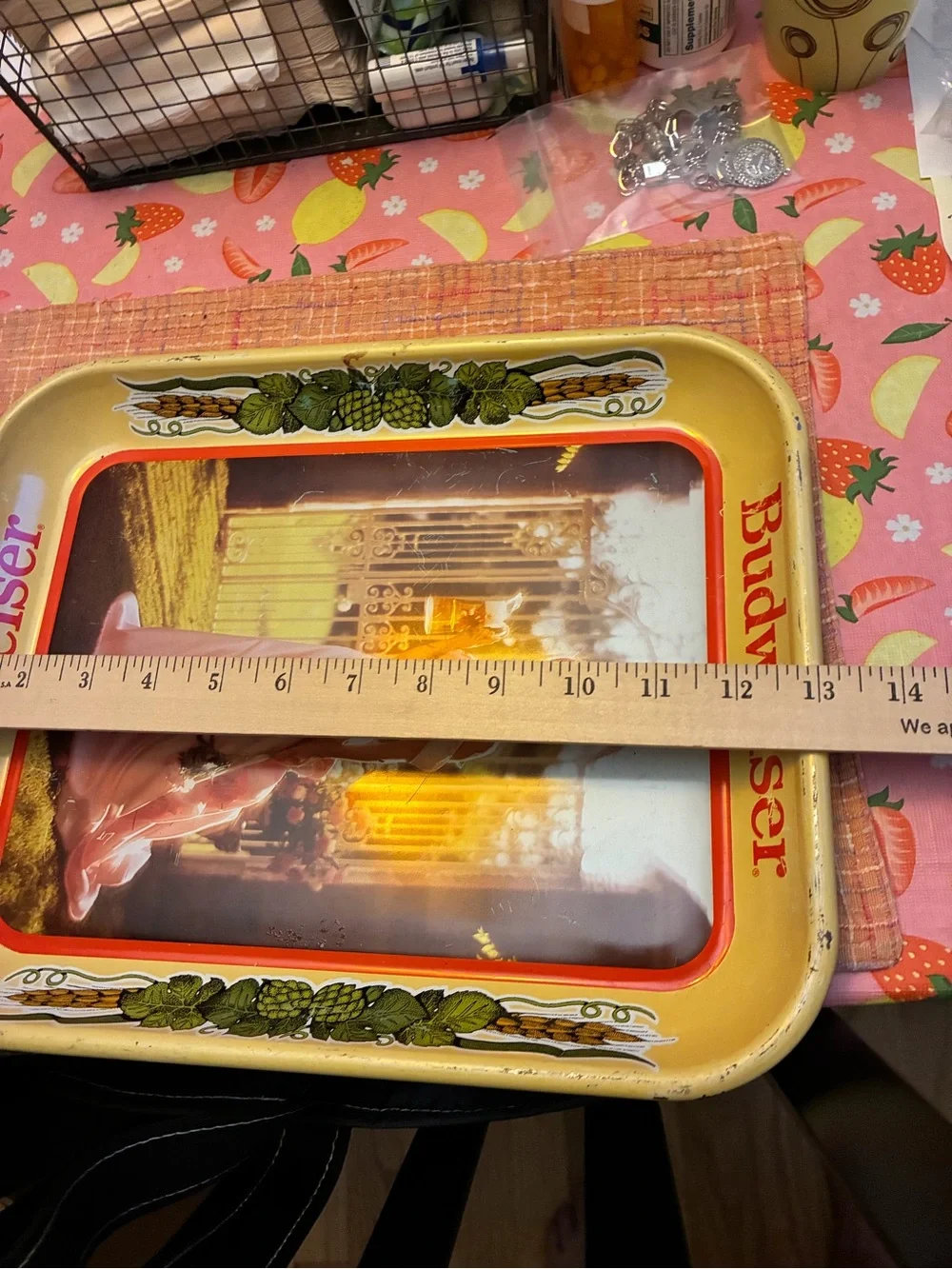 Budweiser Yellow and Pink Decorative Women’s Bath & Body Tray